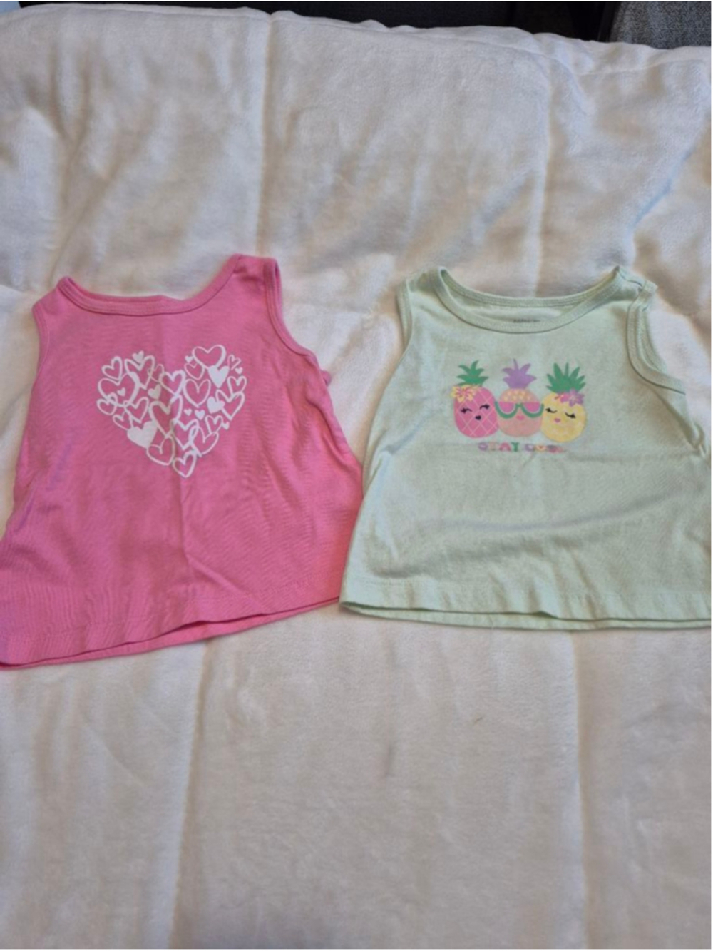 Baby Garanimals Tank Tops 18 Months Pink Green Heart Pineapple